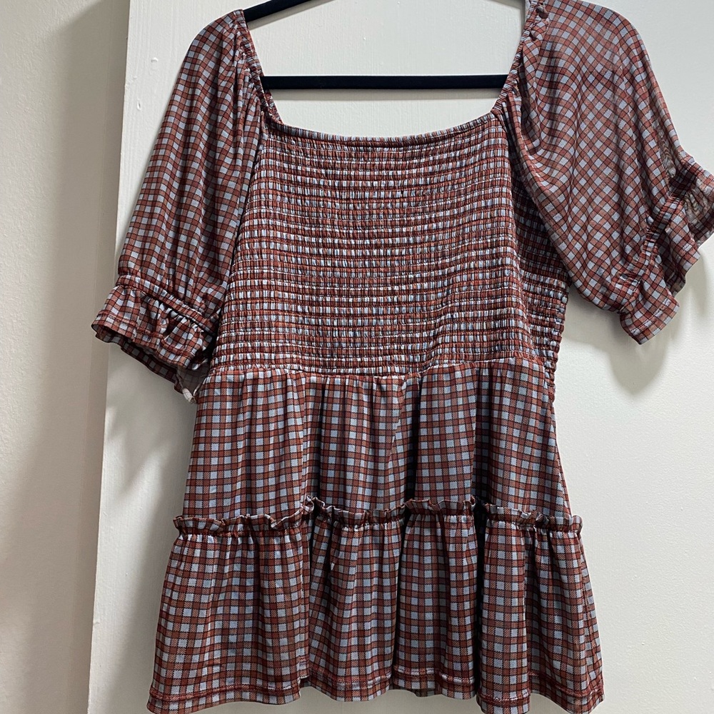 Brown and blue shirt from Maurice’s